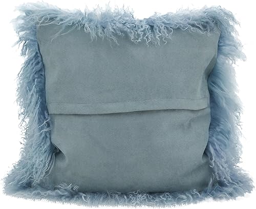 Vista 159 de SARO LIFESTYLE Almohada de lana de cordero mongol 100% con relleno de poliéster, 20 pulgadas, gris