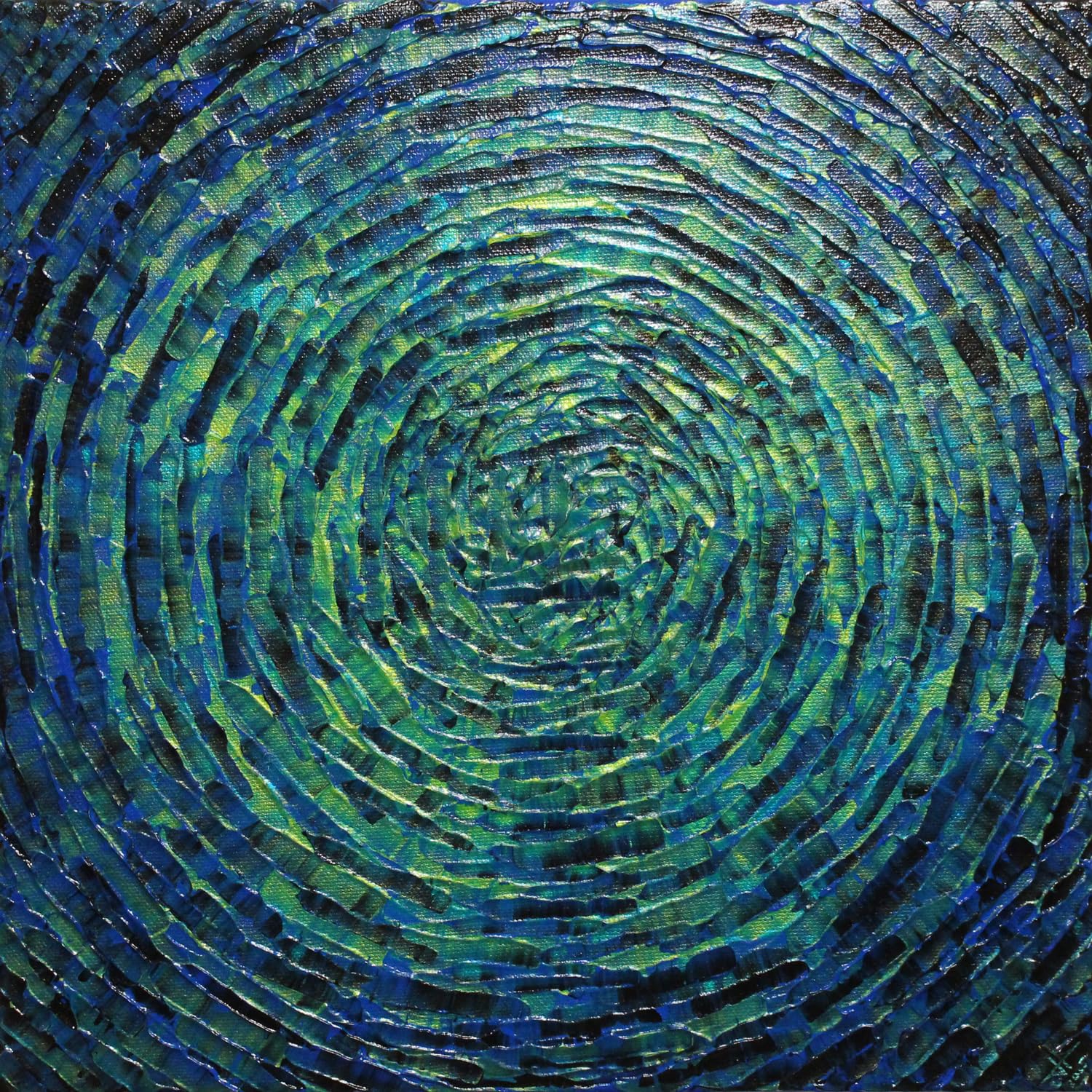 Tableau abstrait sur toile éclat concentrique pour petit espace - 8