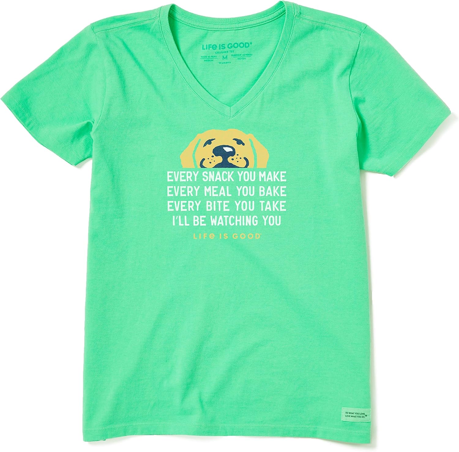 Life is Good Women's I'll Be Watching You Crusher Vee, Spearmint Green