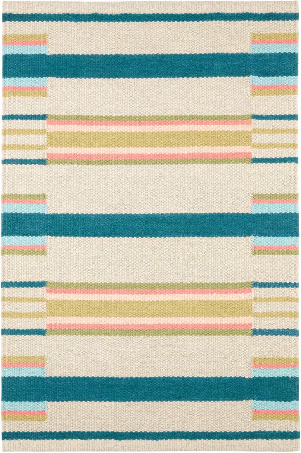 Dash & Albert Everly Multi Handwoven Cotton Rug, Runner-2.5 X 8 Feet, Multi Geometric Pattern - Premium Luxury Hotel Quality Soft Breathable Hypoallergenic Machine Washable Easy Care All Season