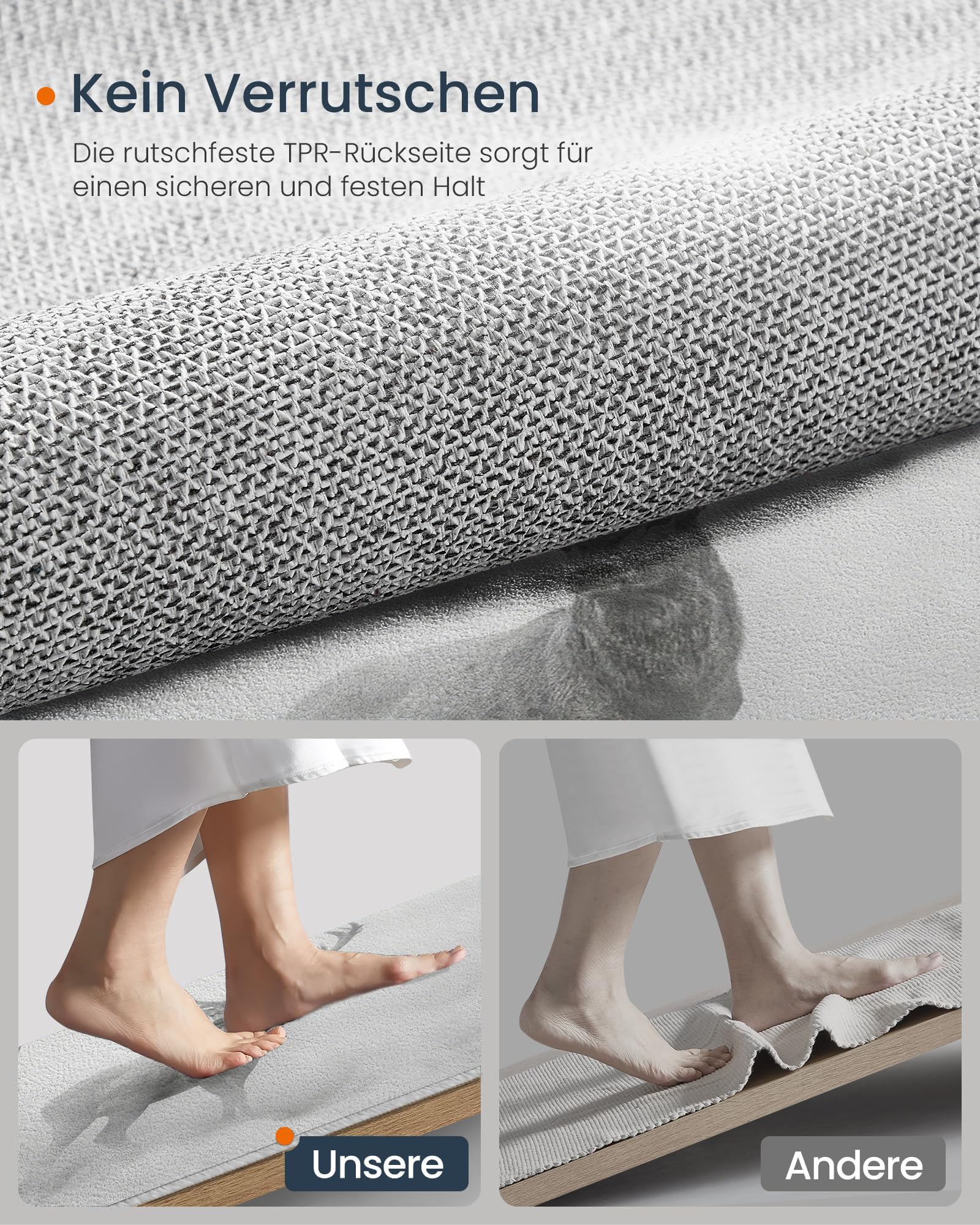 Felpudo De Entrada Niebla Renos, Alfombra Atrapapolvo, Antideslizante, Microfibra Suave Felpudo Naturalismo, Tapete Entrada para Puertas Y Pasillos 80 x 120 cm, Gris