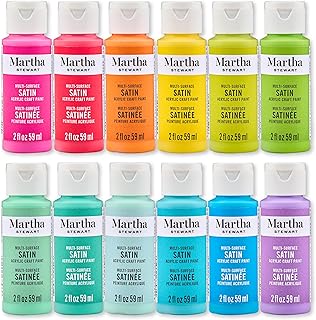 Martha Stewart, Multi-Surface Satin 12 pc Paint Set, Solar Brights