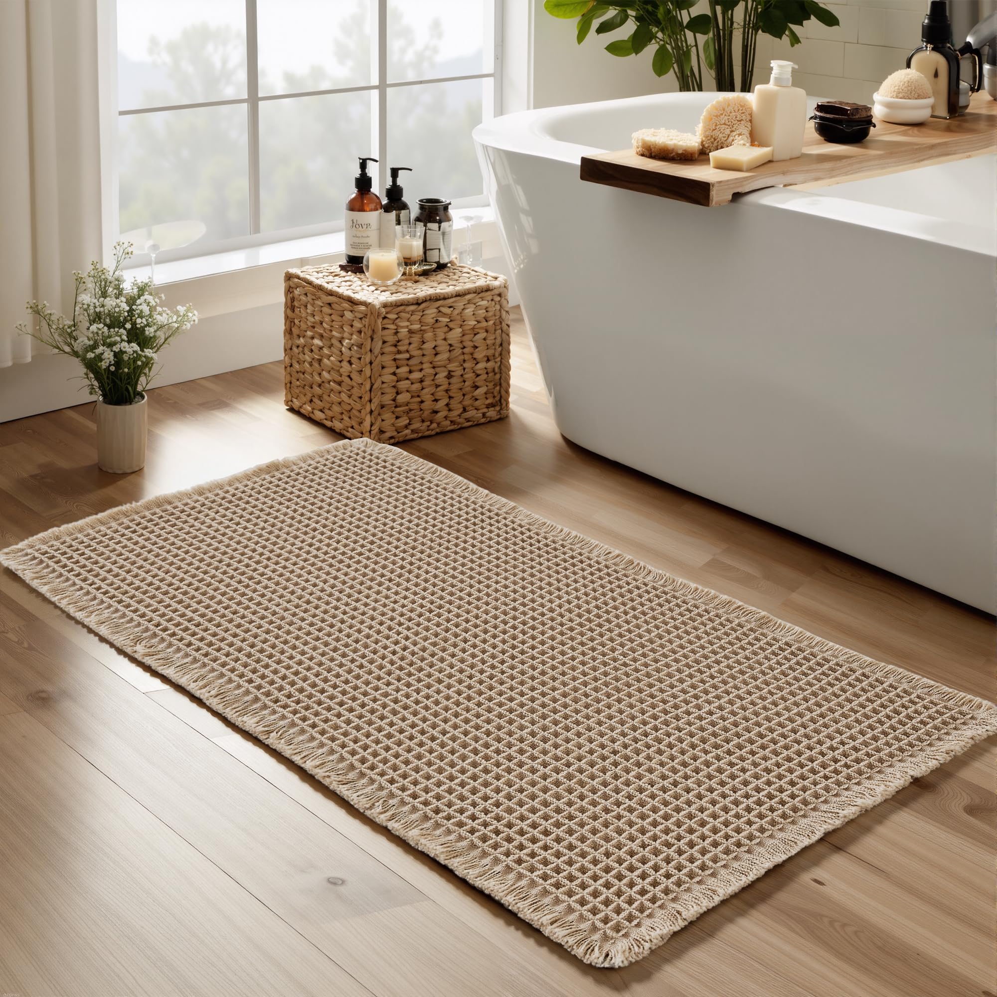 Tapis de salle de bain gaufré pour éviter les sols glissants