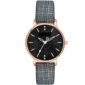 CLOUDWOOD Analogue Multicolored Dial Leather Watch for Womens