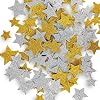 200 Pack Gold and Silver Star Stickers, 4-Size Glitter Foam Stickers for Scrapbooks, Crafts, Party Decoration (200, Gold,Silver)