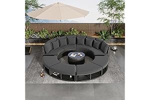 Quarte Luxury 9-piece Circular Patio Furniture Set