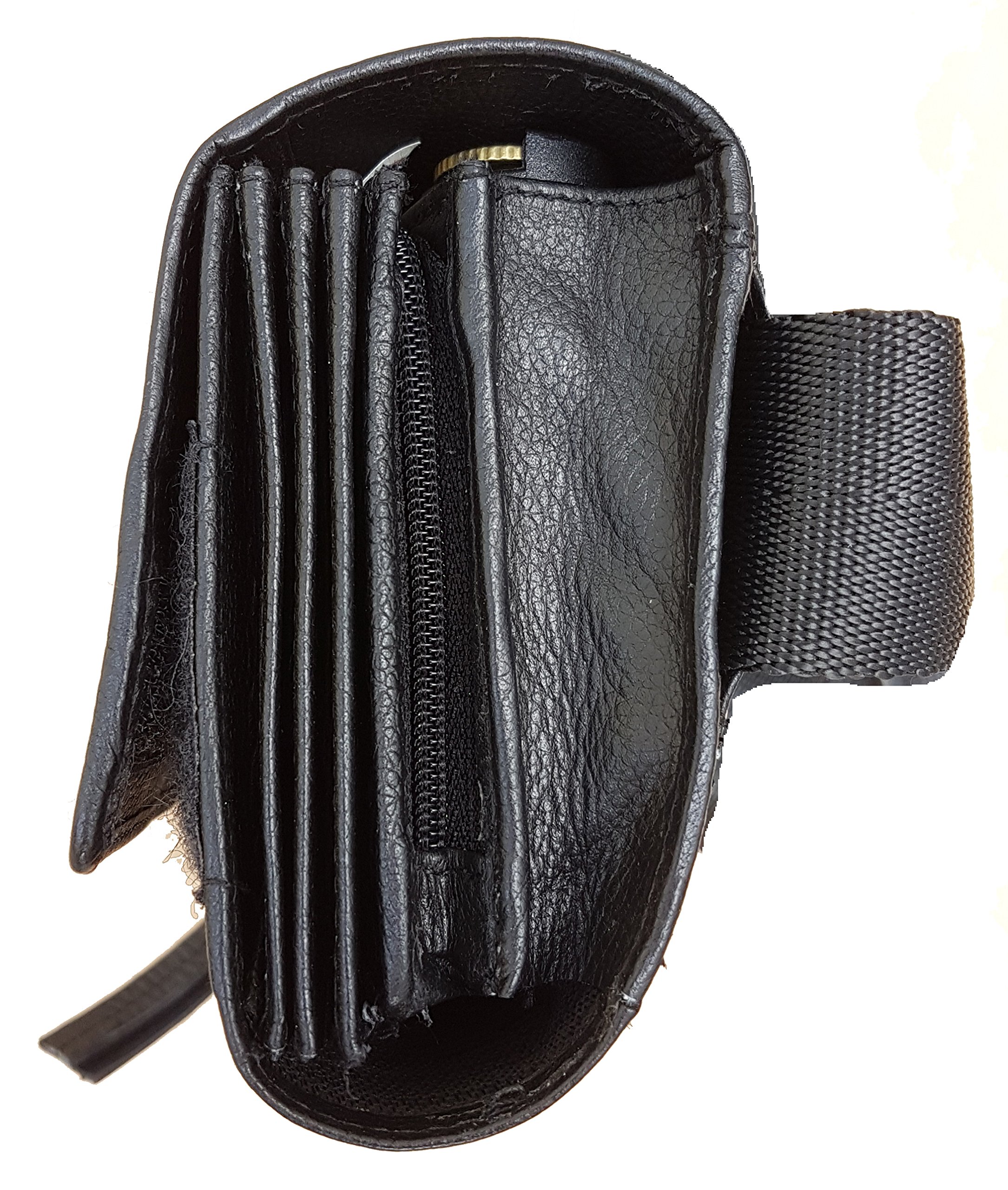Riñonera de Camarero en Piel, Bolsa de Camarero, Monedero de Camarero, Cartera, Billetero, Vendido sin Dispensador/Distribuidor/Clasificador de 5 Monedas de Euro