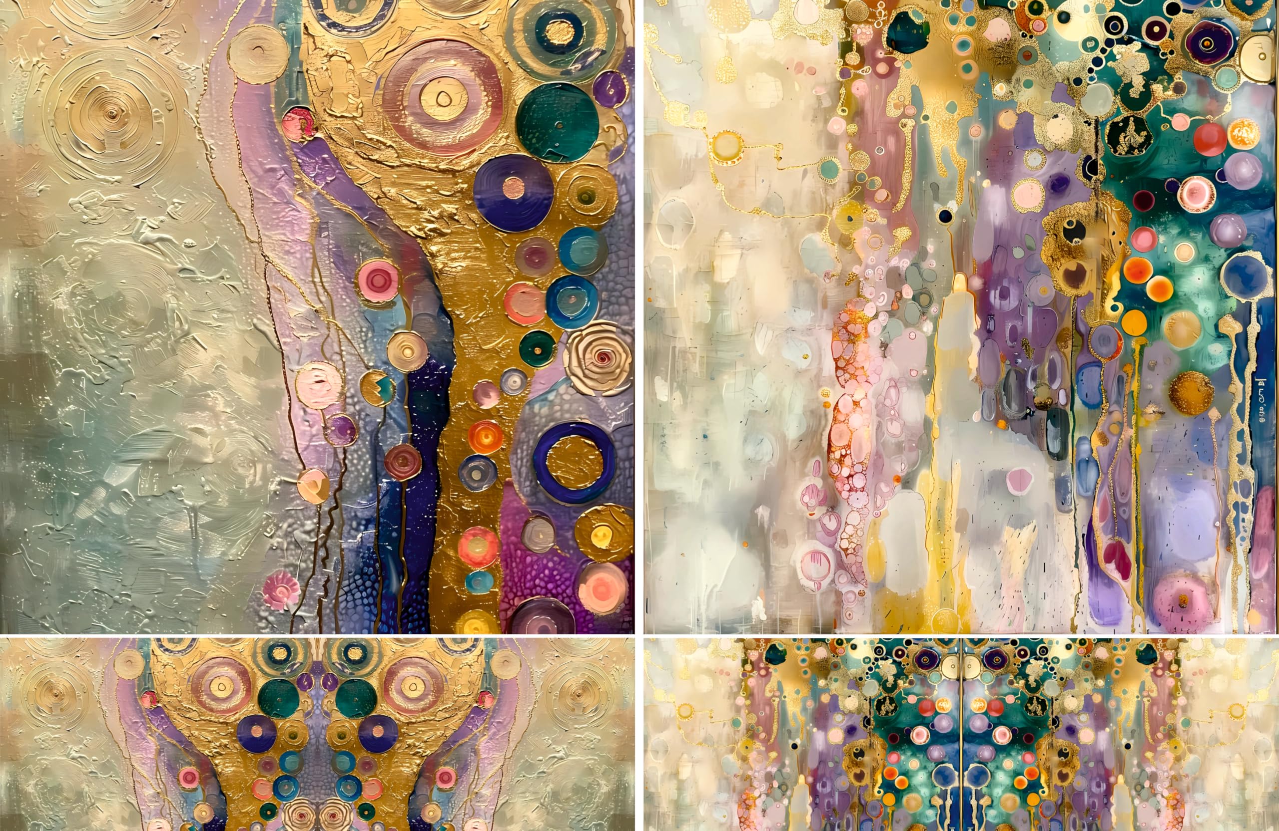 Pastel Klimt Decoupage-Reispapier, 20,3 x 29,2 cm (A4), 4 Blatt, 16 Stück, 8 einzigartige Designs, vielseitige Weihnachtsdesigns für Kunstprojekte und Bastelarbeiten von CRAFT KREATIVELY