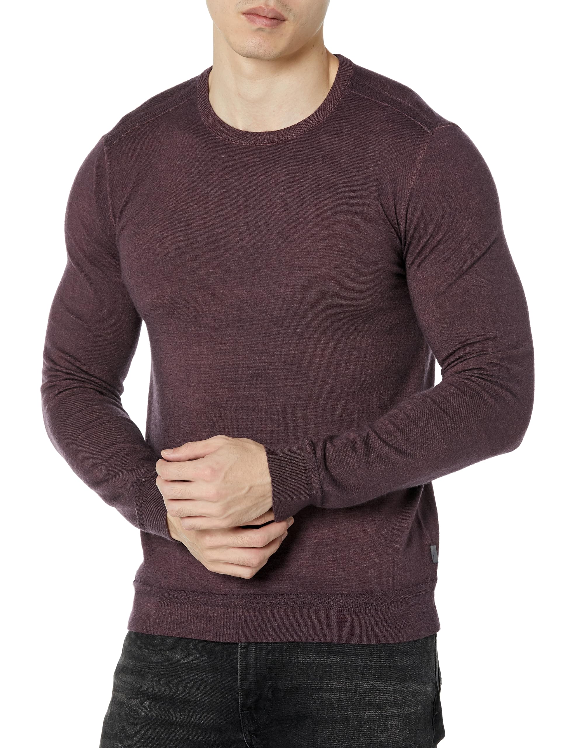 John Varvatos Men's Chase Sweater, Dark Plum, S