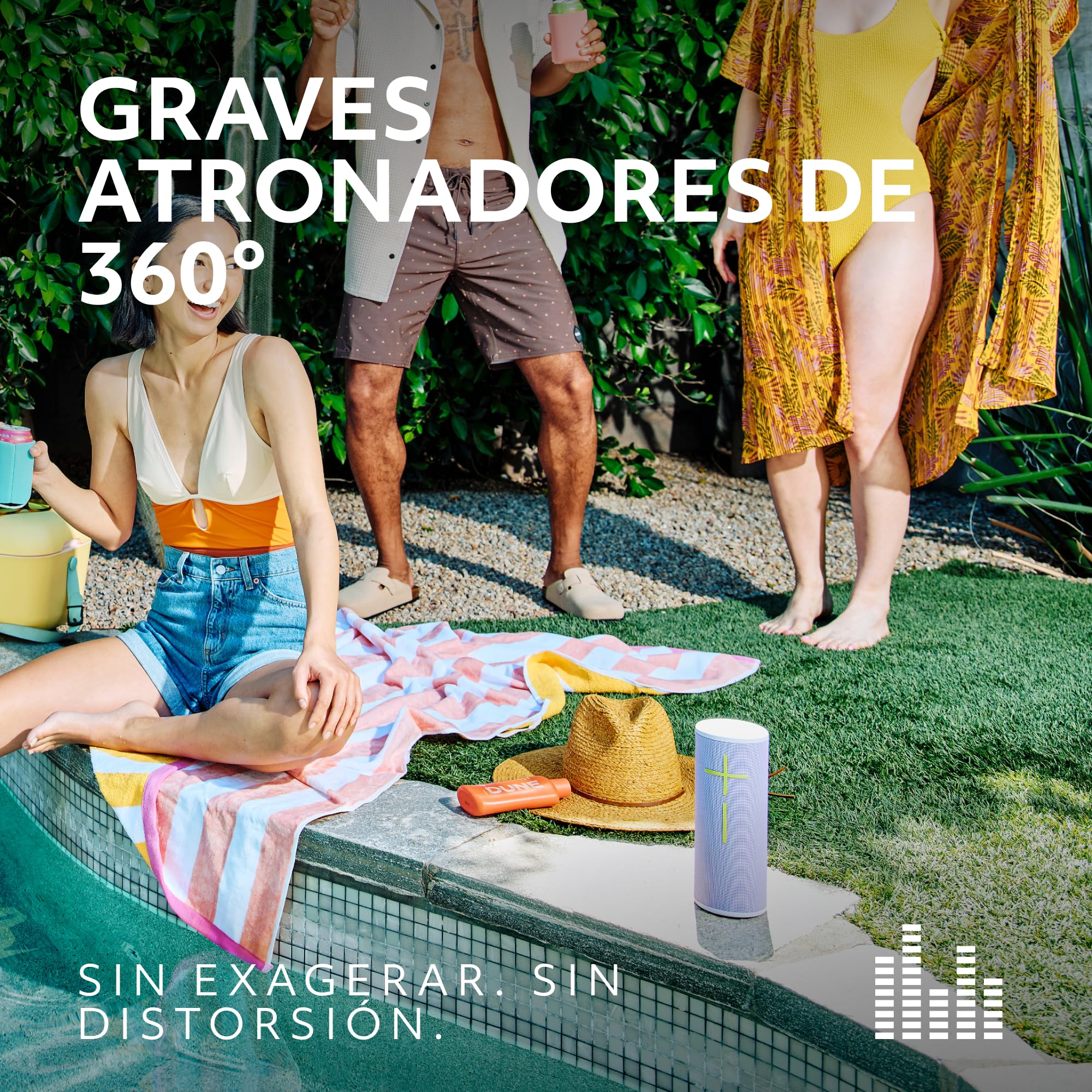 Ultimate Ears Megaboom 4 Altavoz Bluetooth portátil Impermeable con Potente Sonido de 360 Grados y Graves atronadores, Altavoz Flotante con 20 Horas de batería y Radio de 45 m - Negro
