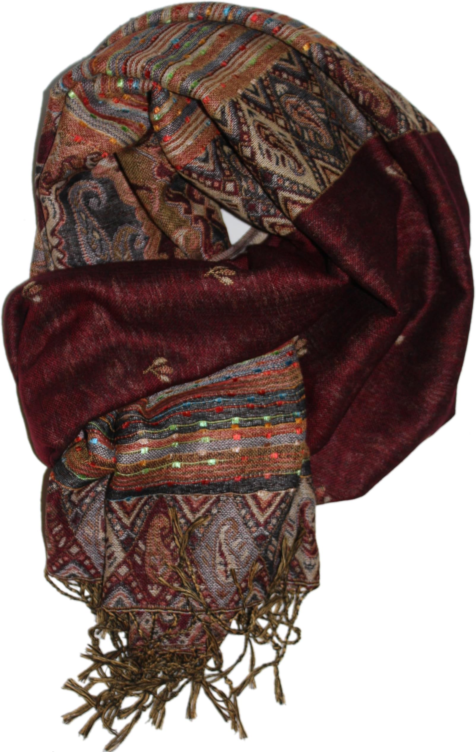 LibbySue-Foulard/Tapestry Border Pashmina Scarf Wrap