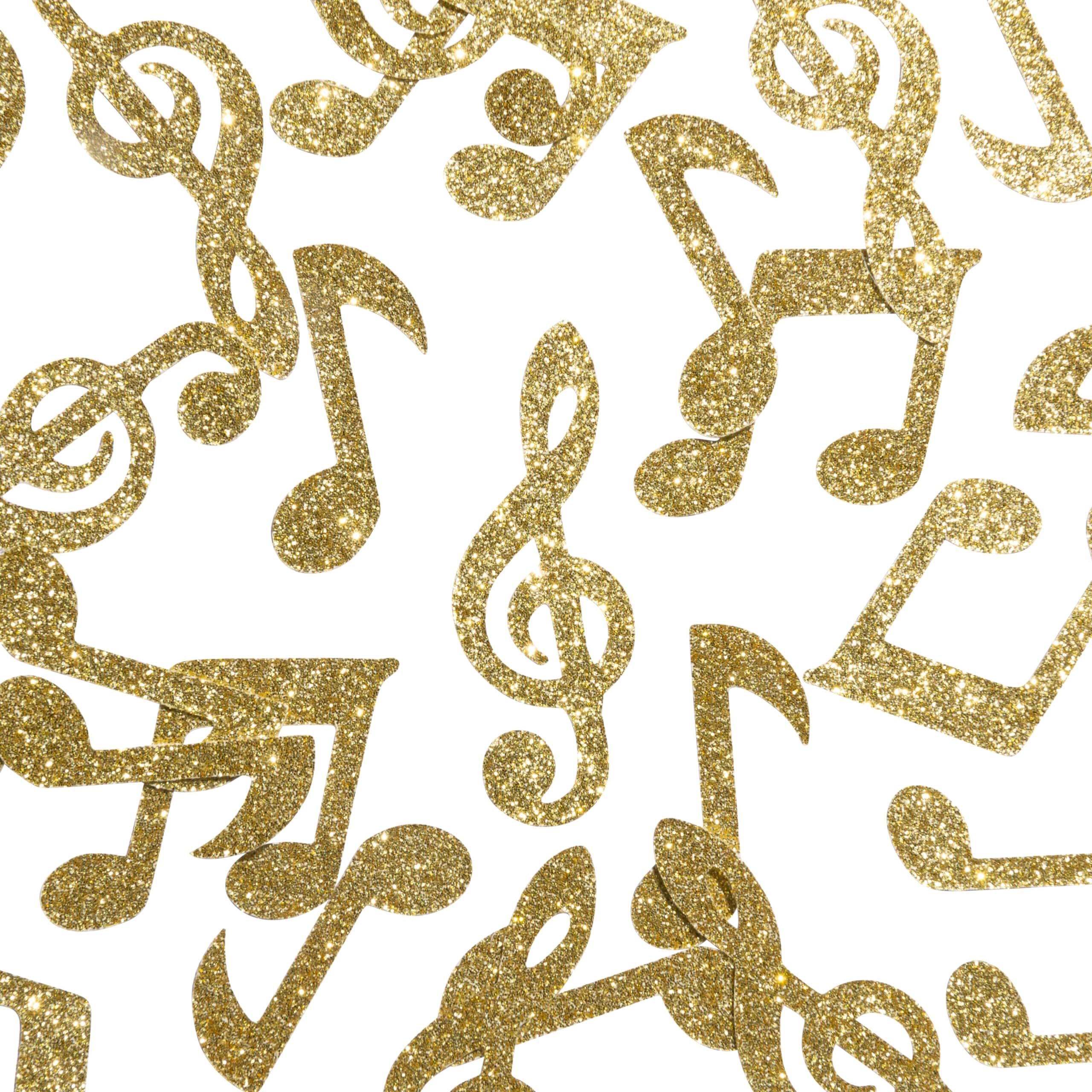 CloverCrafts 50 x Gold Glitter Musical Note Confetti – Music Party Decor & Favors