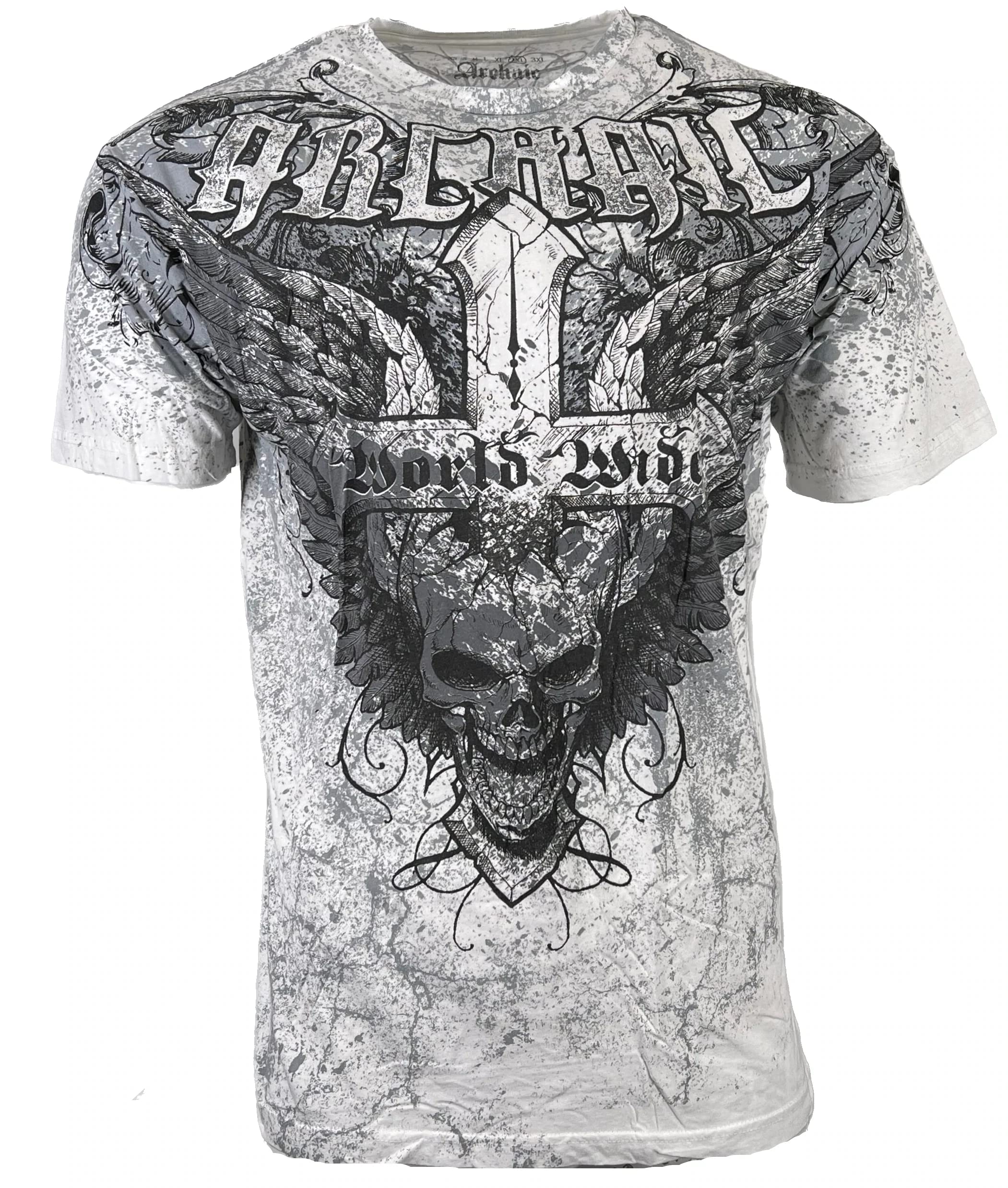 Archaic Affliction Men's T-Shirt World Wide White