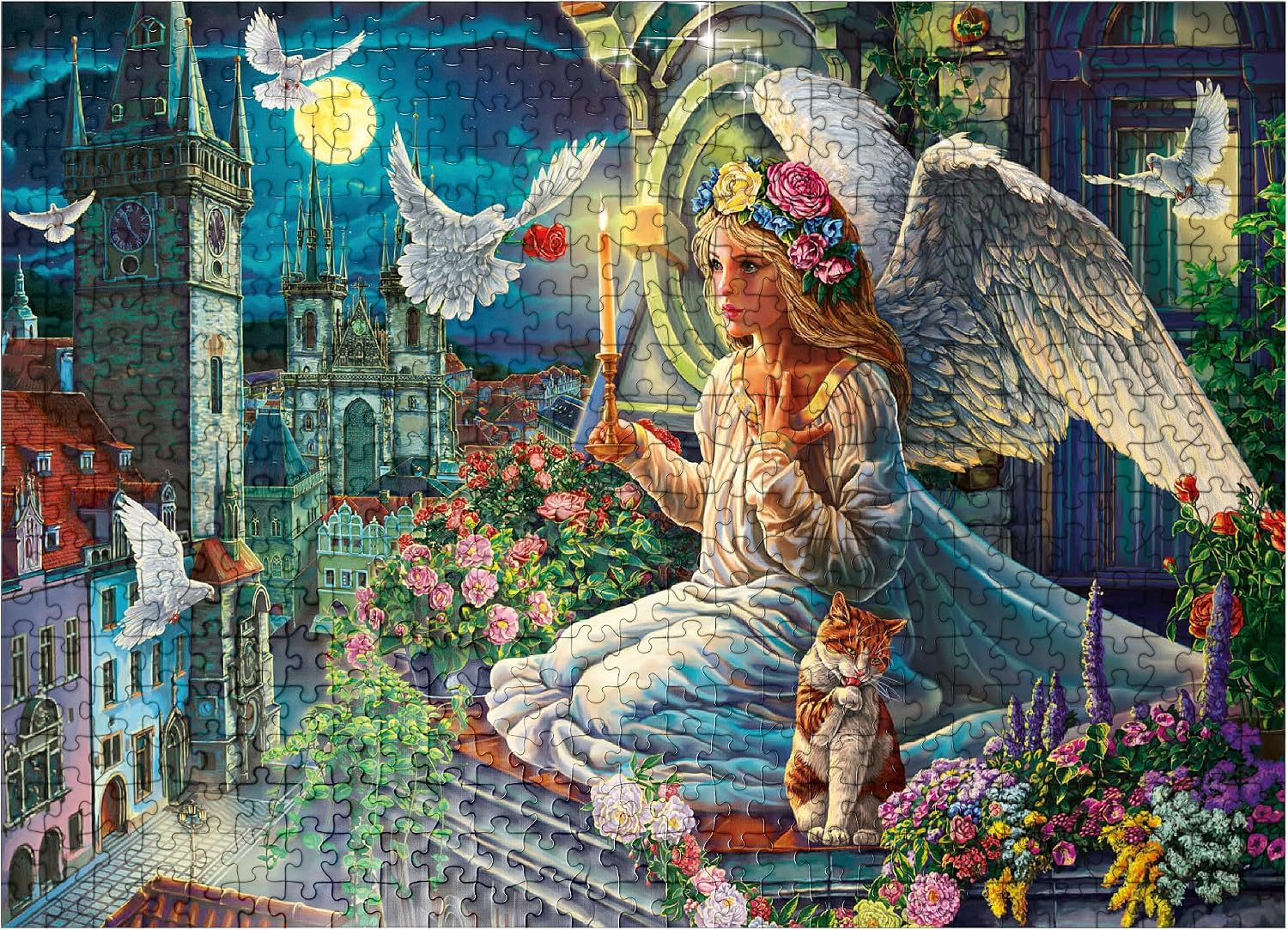 MyPuzzle Angel in The Night - Premium 500 Piece Jigsaw Puzzle for Adults