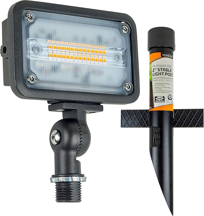 Newhouse Lighting 16W Outdoor LED Flood Light Bundled with 17" Mounting
