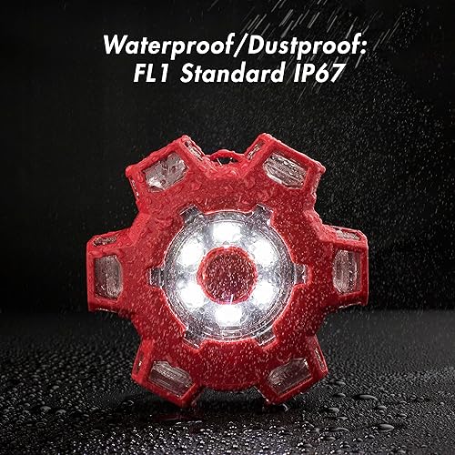 Miniatura 6 de Wagan FRED - Disco de emergencia intermitente para carretera, 6 modos de flash para seguridad en carretera, intermitente de advertencia con imán y