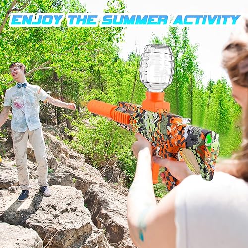 Miniatura 3 de Paquete de 2 lanzadores de salpicaduras de gel, juguete eléctrico de bola de salpicadura completamente automática, 10 rondas por segundo, 50000+,