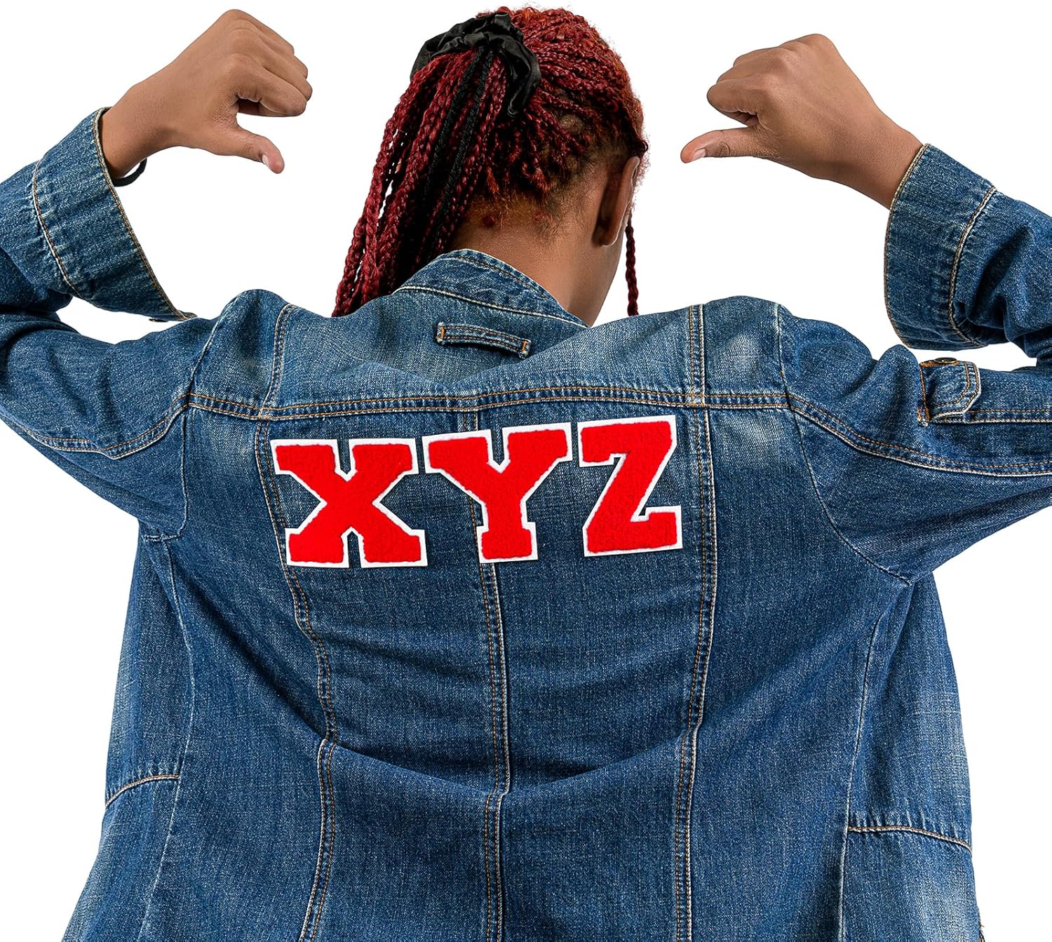 DAHI SHOP 26 pcs - Red - Iron On Chenille Letter Patches - Letterman Patches - Large 3.2" H x 2.4" W Embroidery Letter Patches - Adhesive Iron On Patches for Clothing - Red Varsity Letter Patches