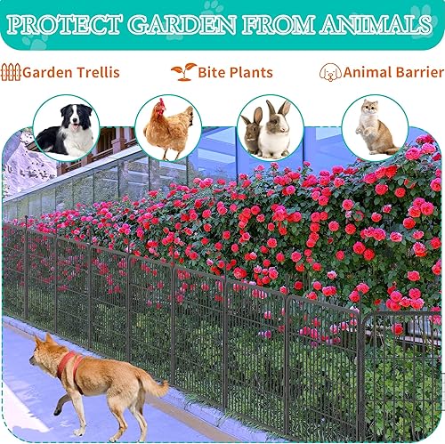 Miniatura 6 de Valla decorativa de jardín plegable para decoración de patio, cama de flores, paneles de sección de barrera de animales, borde de valla de jardín de