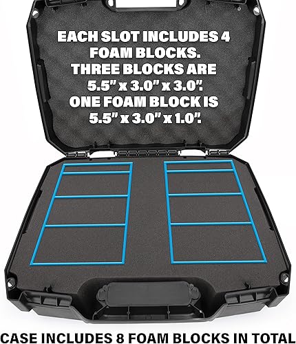 Miniatura 7 de CASEMATIX Caja de almacenamiento de tarjetas graduada compatible con más de 60 tarjetas deportivas BGS PSA con espuma resistente a los impactos,