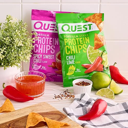Miniatura 3 de Quest Nutrition Paquete de chips de proteína estilo tortilla, chile lima y chile dulce picante, horneado, 1.1 onzas, 24 unidades