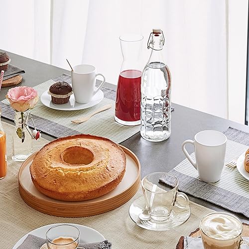 Miniatura 7 de Bormioli Rocco Juego de 2 botellas Moresca, 33.75 onzas, vidrio texturizado transparente, con tapa hermética abatible, botella de agua a prueba de