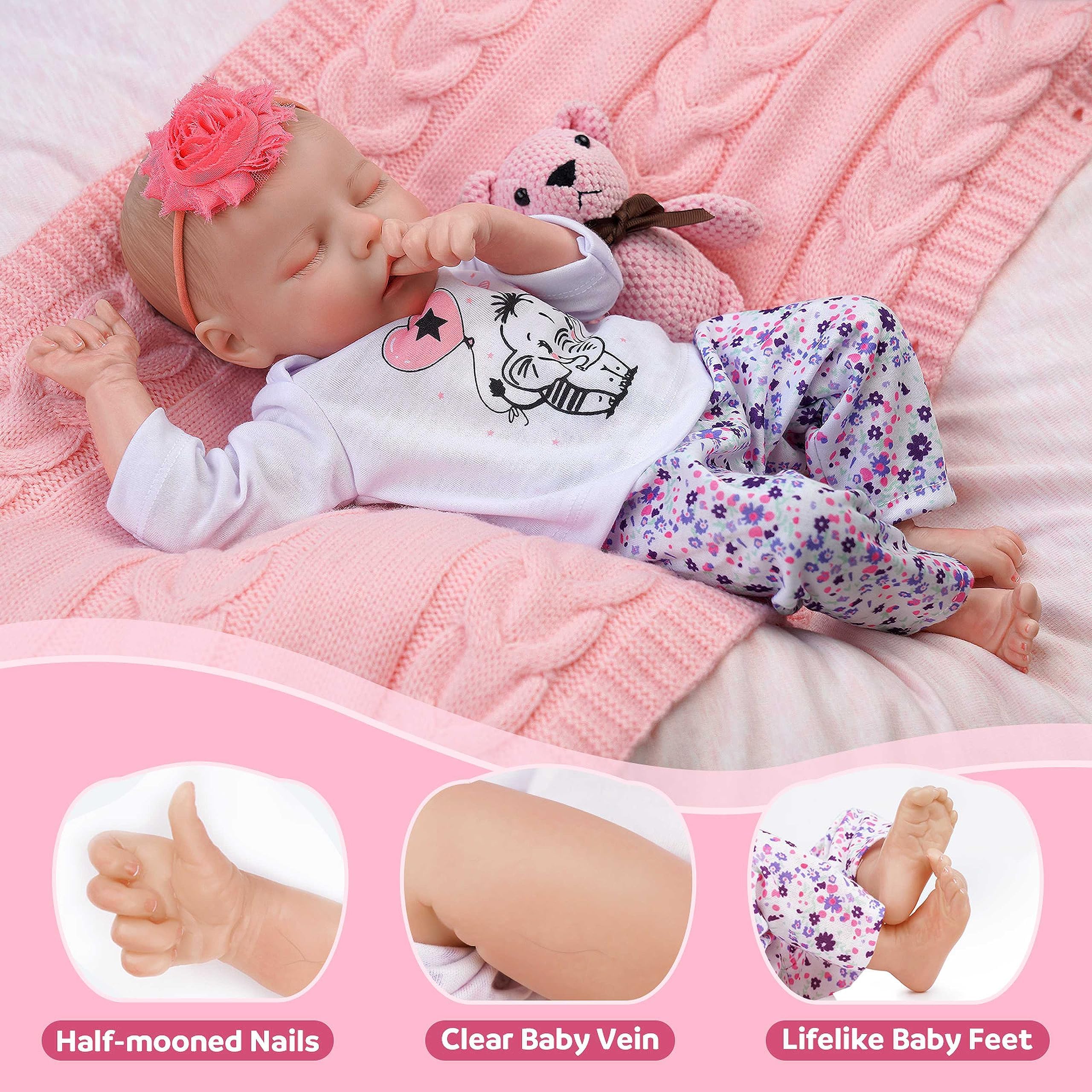 Aazon.co: BABESIDE Lifelike Reborn Baby Dolls - 17-Inch Real Baby