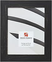 Craig Frames Jasper 9x12 Rustic Charcoal Black Wood Picture Frame - American-Made Solid Wood Wall Hanging Decor
