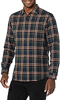 Amazon Essentials Men's Slim-Fit Long Sleeve Flannel Plaid Shirt - Soft 100% Cotton Button-Down for Casual Comfort