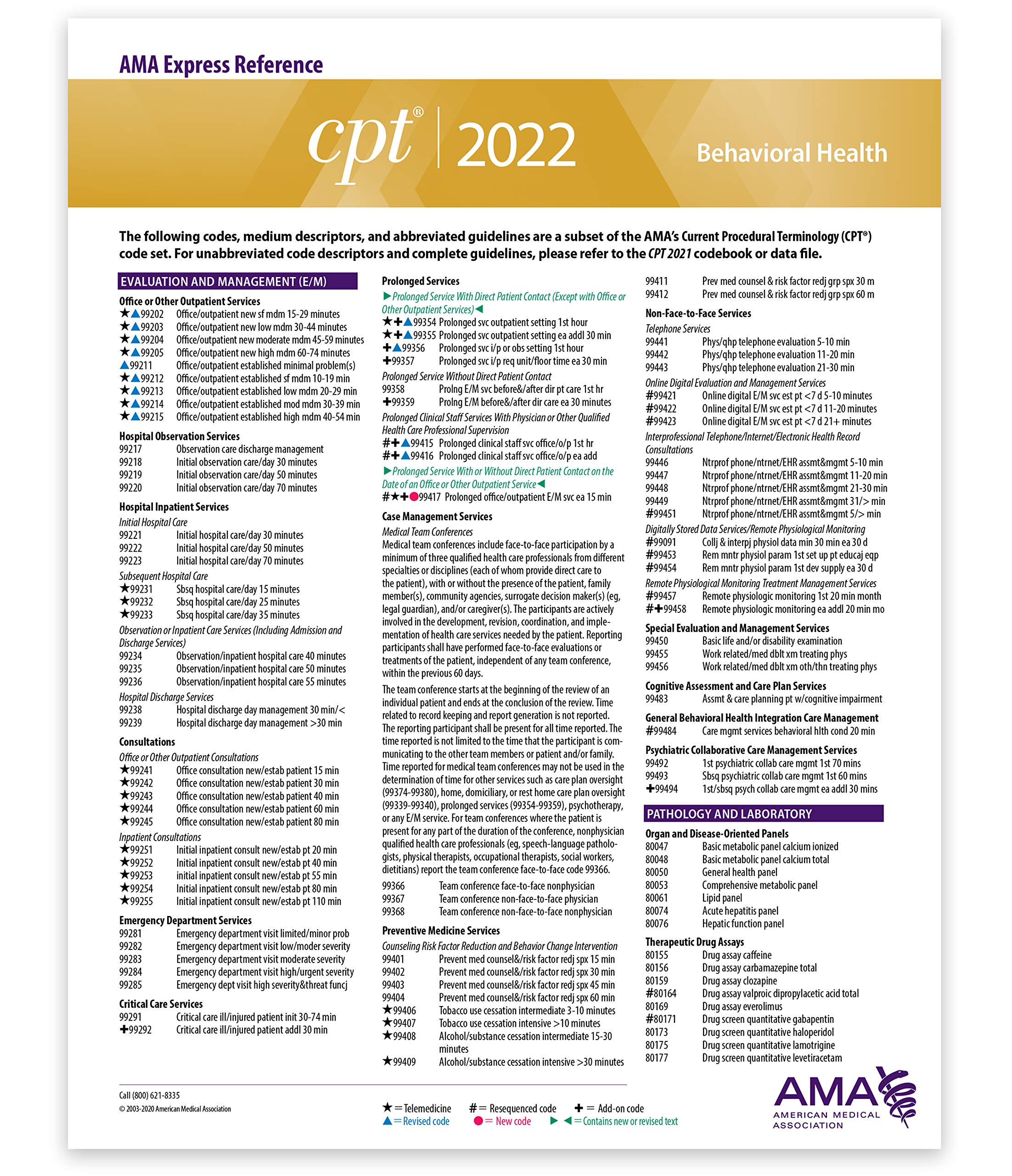 Buy CPT Express Reference Coding Card 2022: Behavioral Health Online at ...