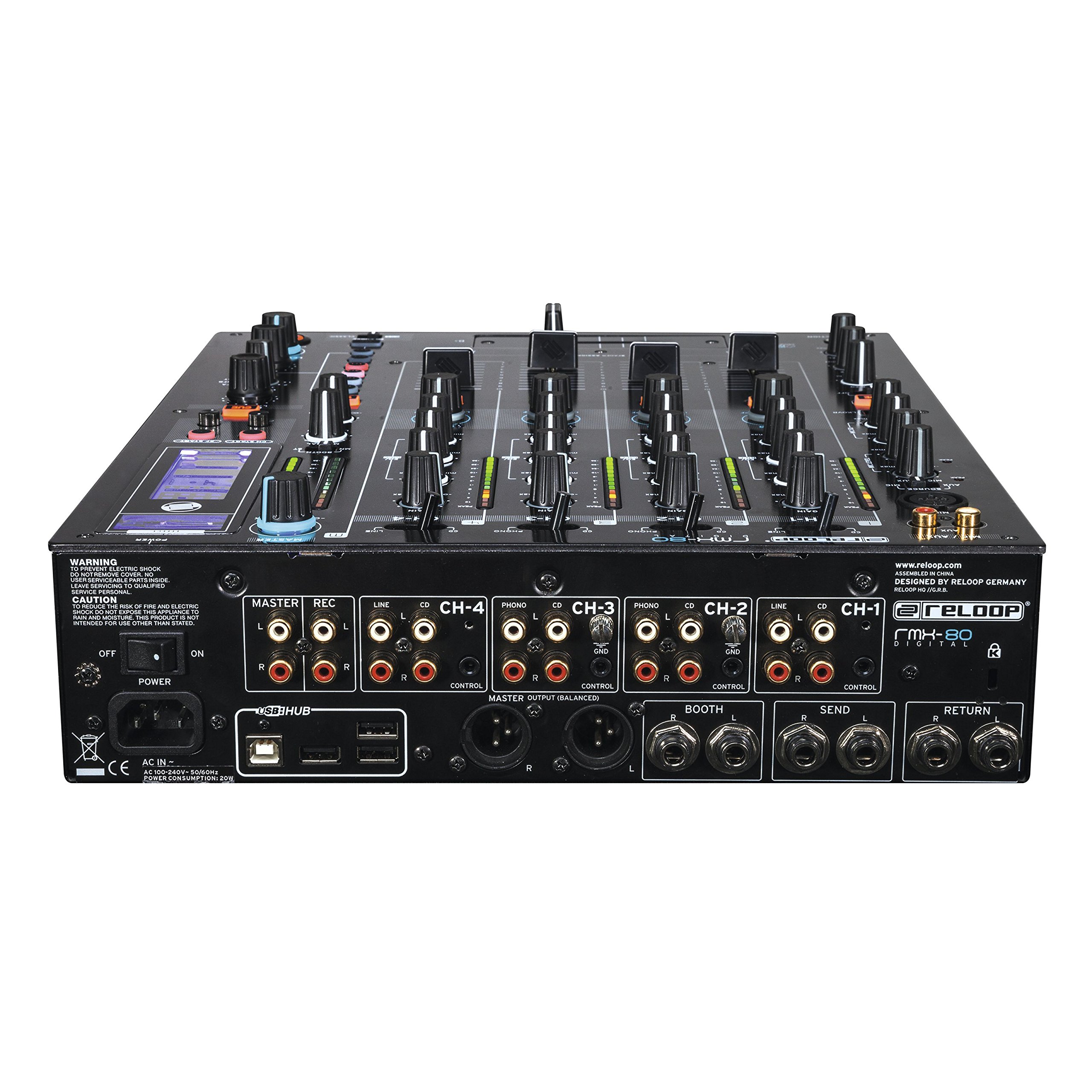 Reloop RMX-80, Mixer digitale per DJ a 4 + 1 canali, Nero