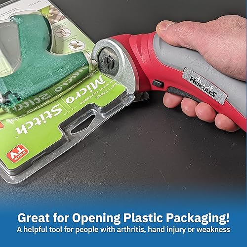 Miniatura 2 de Hercules Cortador giratorio eléctrico inalámbrico, las potentes y versátiles tijeras eléctricas diseñadas para cortar tela, cartón, plástico, cuero,