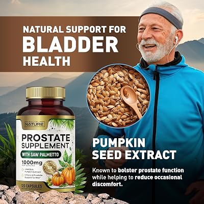 Built by Nature Prostate Supplement with Saw Palmetto - Advanced 3X Formula + Stinging Nettle and Pumpkin Seed Extract Urinary and Prostate Health Support for Men - 120 Capsules