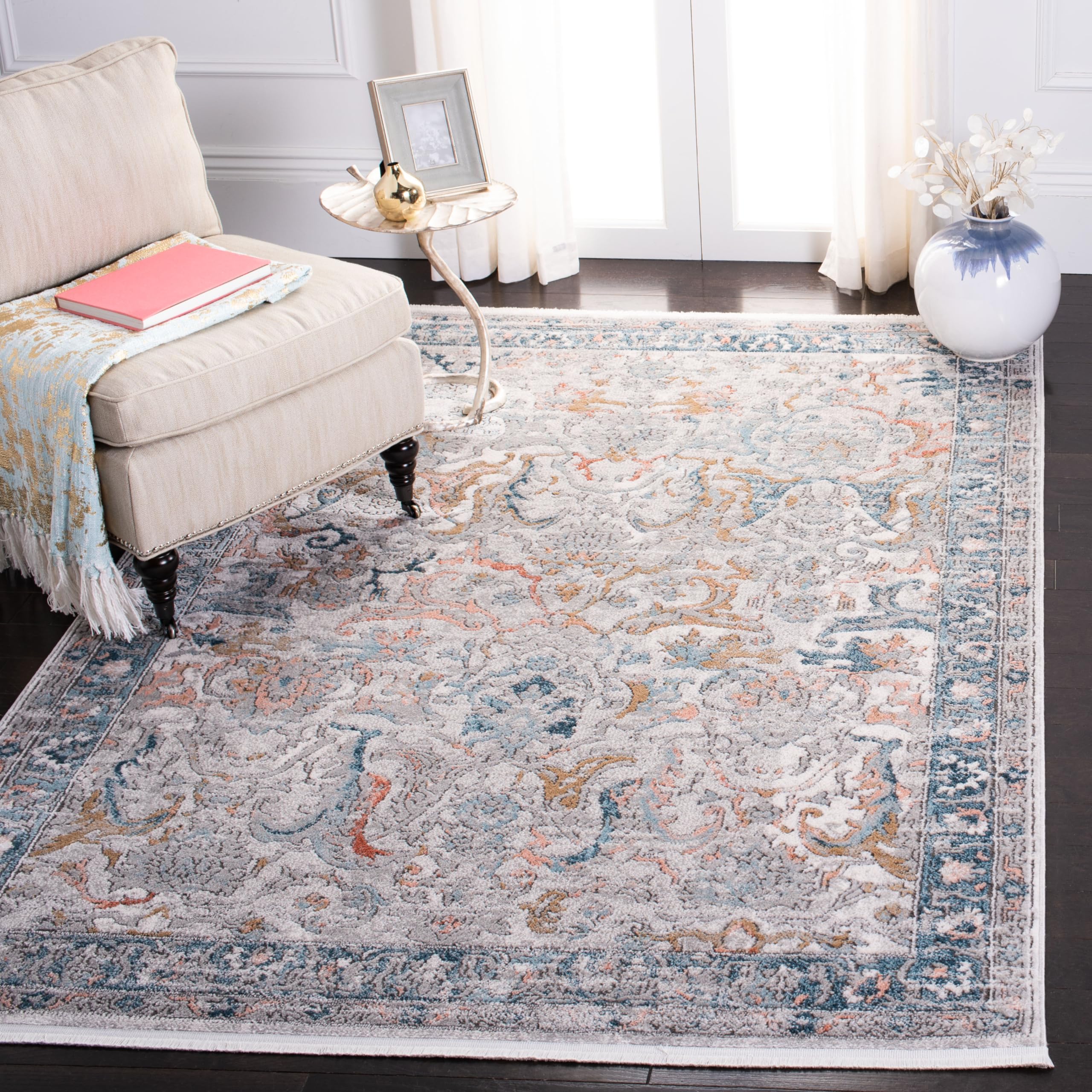 Tapis ivoire et gris 61x91 cm Safavieh Shivan pour salon et chambre