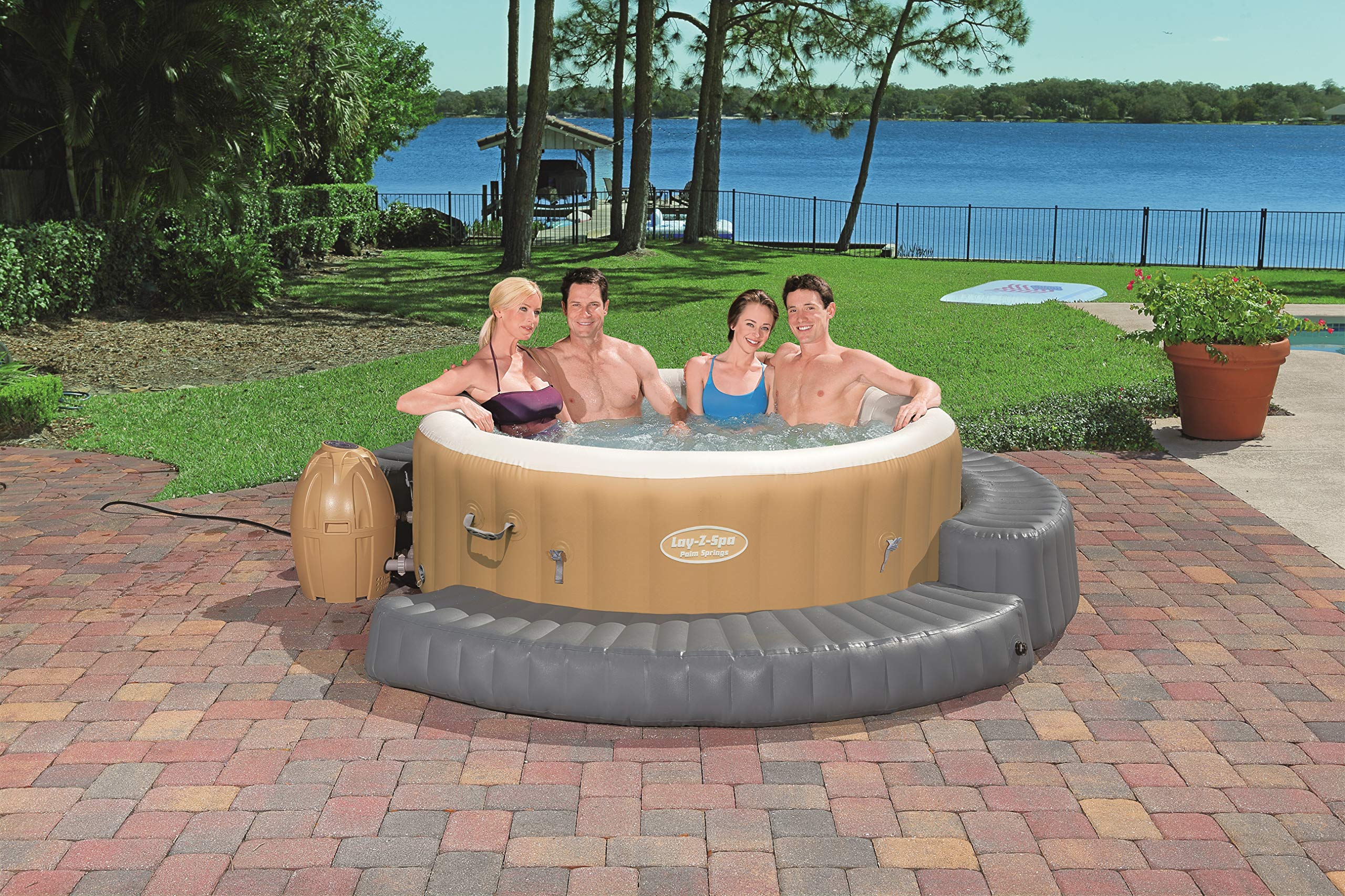 Bestway 60017 Minipiscina idromassaggio Gonfiabile Lay-Z-Spa Palm Springs AirJet™