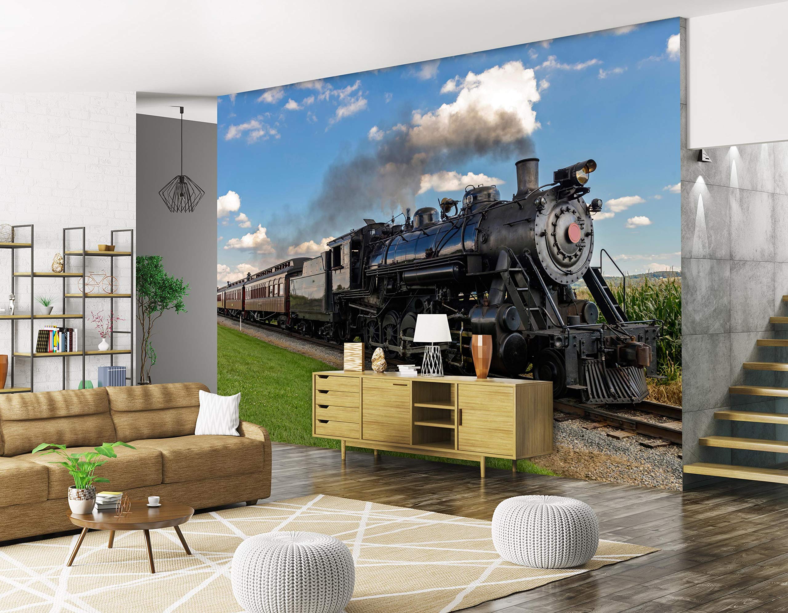 Tapete Fototapete 3d Effekt Retro Bahngleise Tapeten Vliestapete Wandbilder Wandtapete Wohnzimmer Schlafzimmer Wanddeko 150x105cm