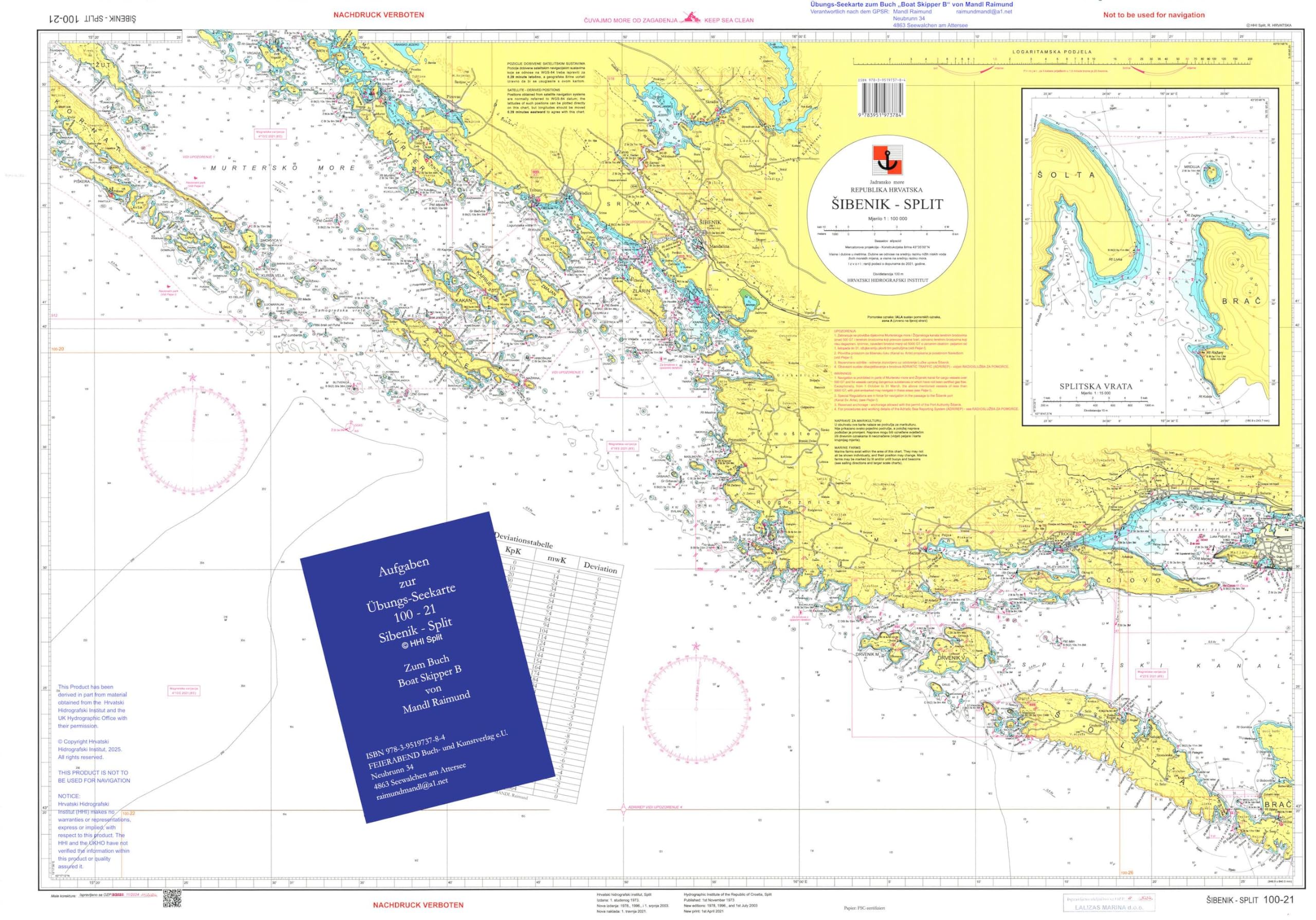 Übungs-Seekarte 100-21: Sibenik-Split