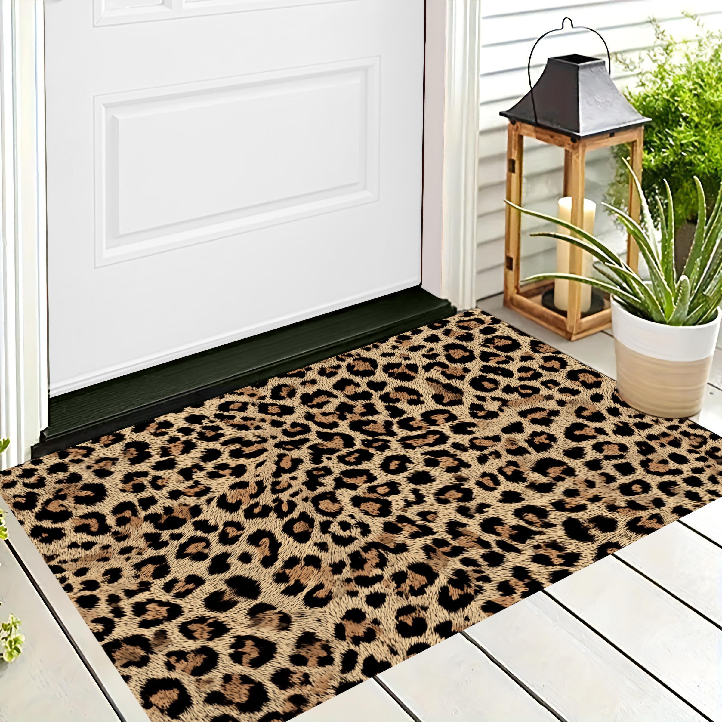 Tapis de cuisine et salle de bain léopard 50x80cm pour entrée et garage