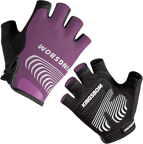 KINGSBOM Guantes de ciclismo transpirables, guantes de bicicleta que absorben los golpes con almohadilla de gel de silicona ligera, guantes de