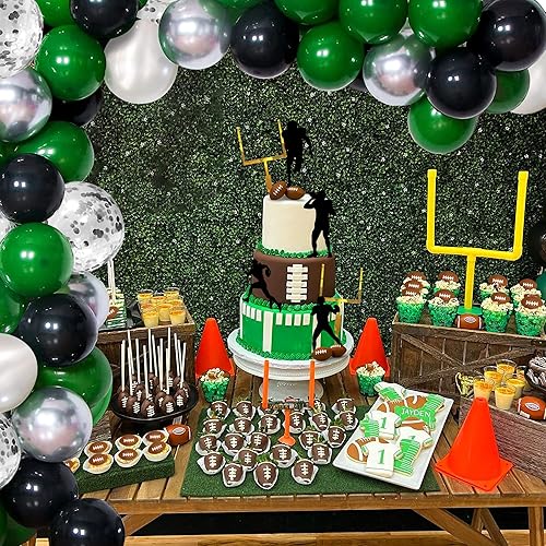 Miniatura 5 de 100 globos de color verde, plateado, negro y blanco, cromados, metálicos y globos de confeti para decoraciones de graduación, cumpleaños, baby