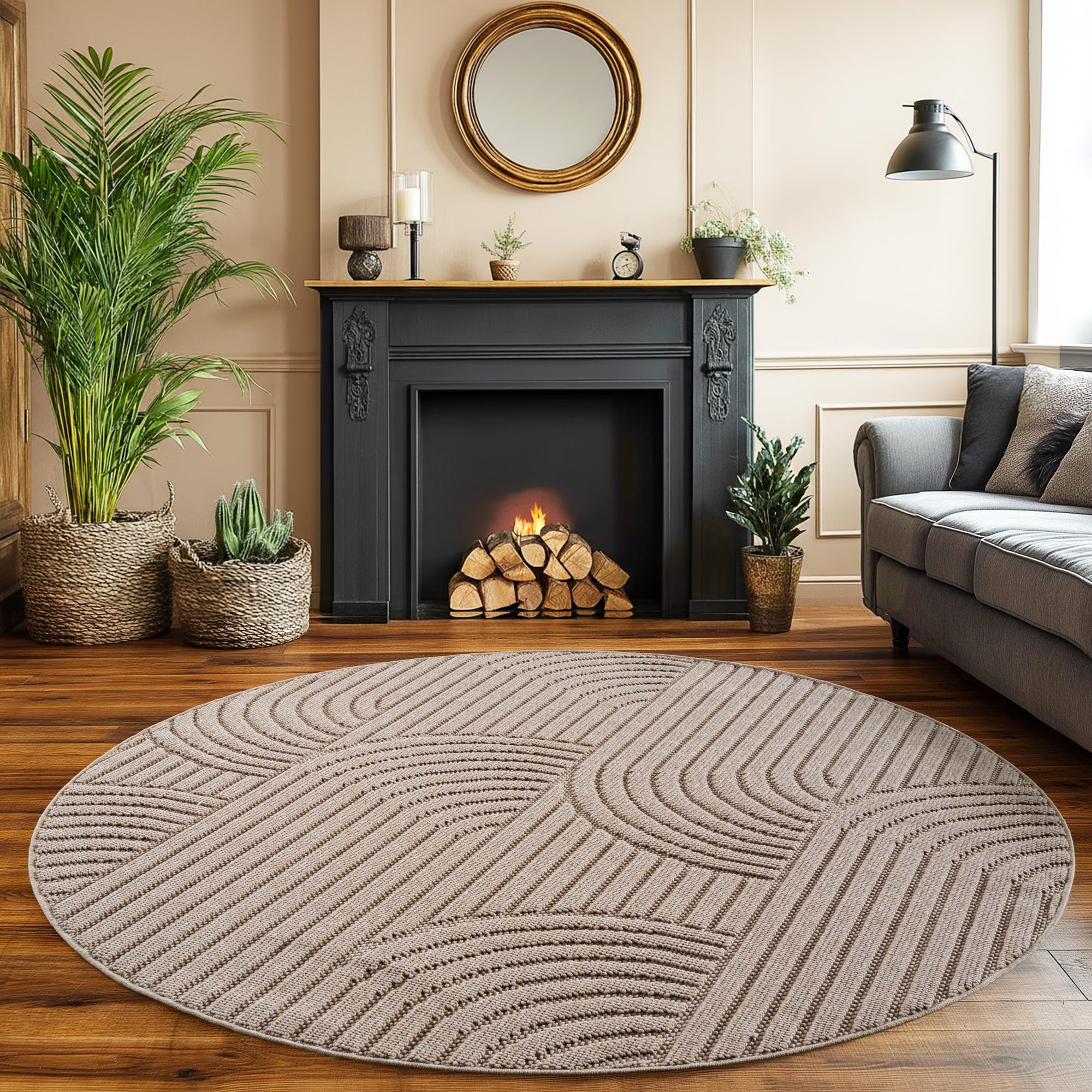 SIMPEX Teppich Bouclé Schlingenflor Skandi Stil Modern Superweich Robust Pflegeleicht für Wohnzimmer Sofabereich Esszimmer Schlafzimmer Küche