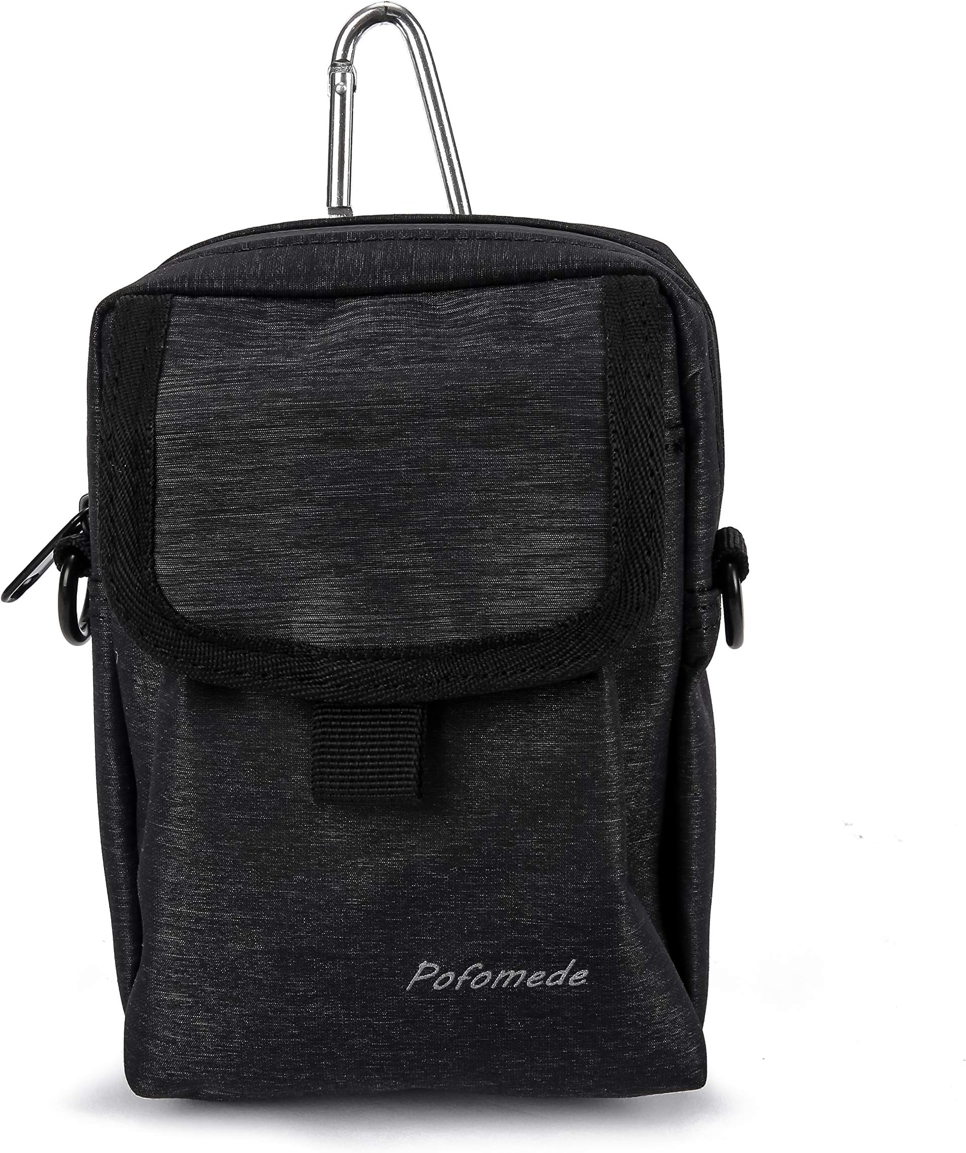 Men Fashion Waist Packs, Small Shoulder Crossbody Bag, Pofomede Vertical Men Smartphone Belt Loop Pouch Cell Phone Holster Belt Clip Purse for iPhone X XR XS Max X 7 8 Plus Galaxy S8/S9 Plus Oxford (Black)