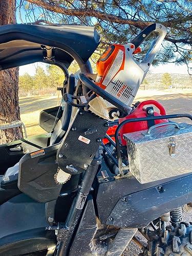 Soporte de motosierra de barra enrollable OEM UTV para todas las barras de rollo redondas de 1 1/2" a 2" RCM-3012 pendiente de patente