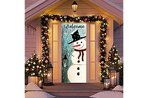 Christmas Snowman Door Cover