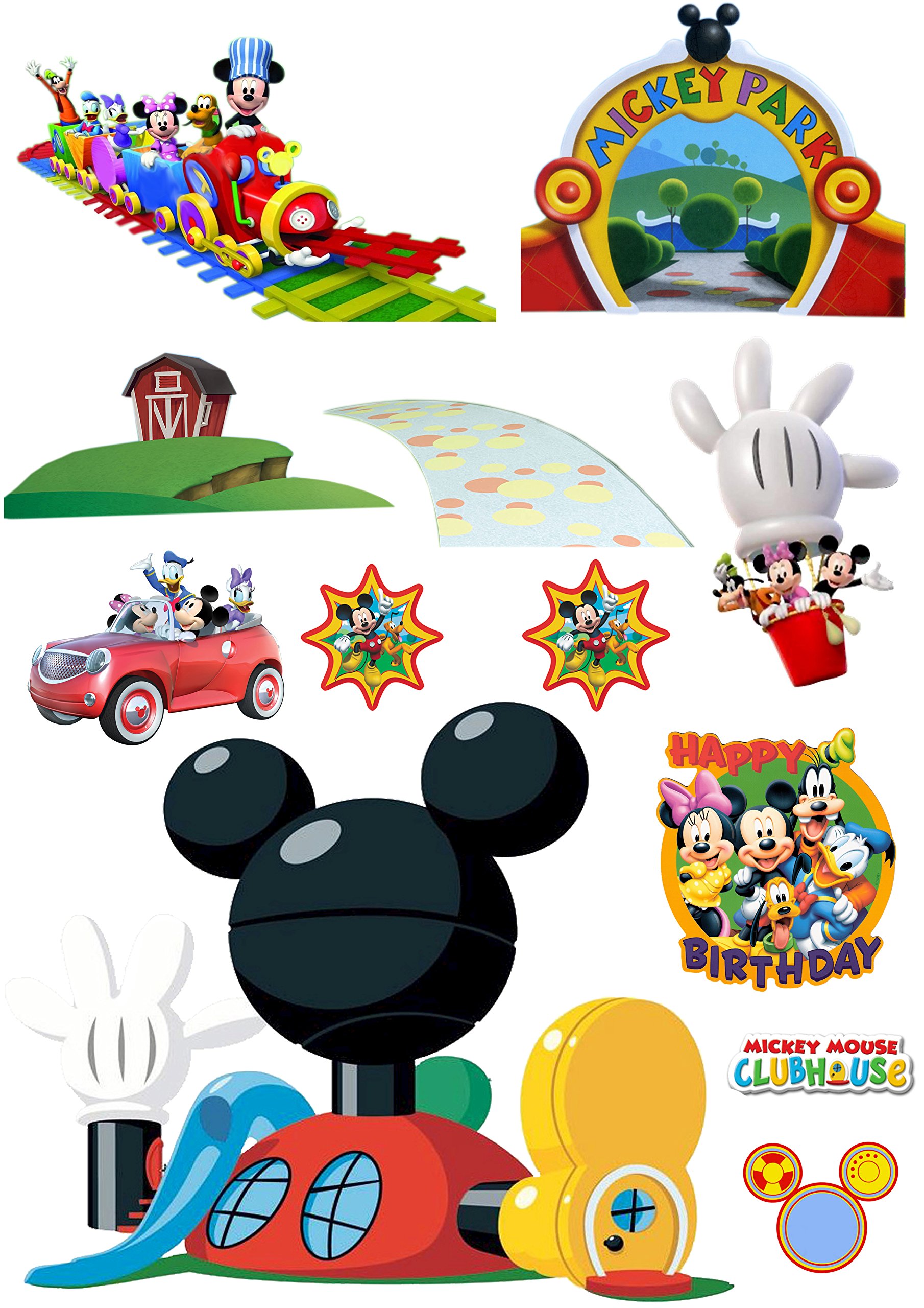 Mickey Mouse Clubhouse Happy Birthday Scene Edible Wafer Paper Cake mickey-mouse-clubhouse-happy-birthday-scene-edible-wafer-paper-cake