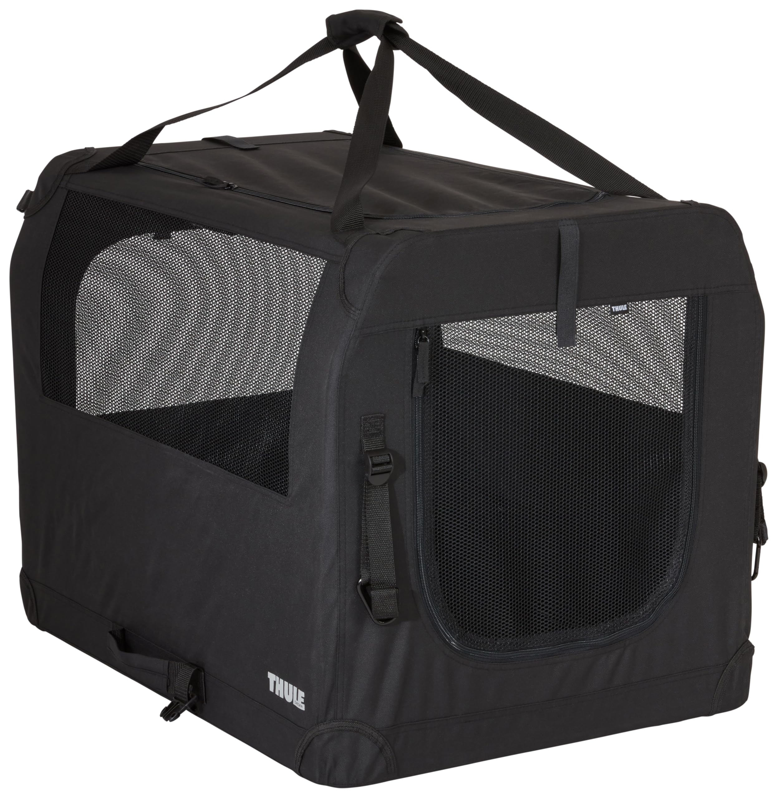 Thule Collapsible Dog Kennel Size Medium - Easy to Assemble - Mesh Doors for Easy Access - Zippered Panel - Folds Down Easily