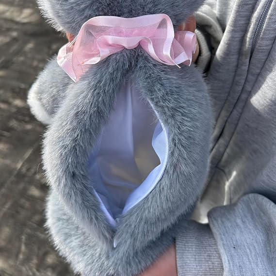 Stuffed Animals Backpack - Lifelike Stuffed Cat Plush Backpack, Handmade Cute Realistic Cat Shaped Bag - Gray (Gray)