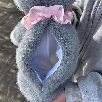 Stuffed Animals Backpack - Lifelike Stuffed Cat Plush Backpack, Handmade Cute Realistic Cat Shaped Bag - Gray (Gray)