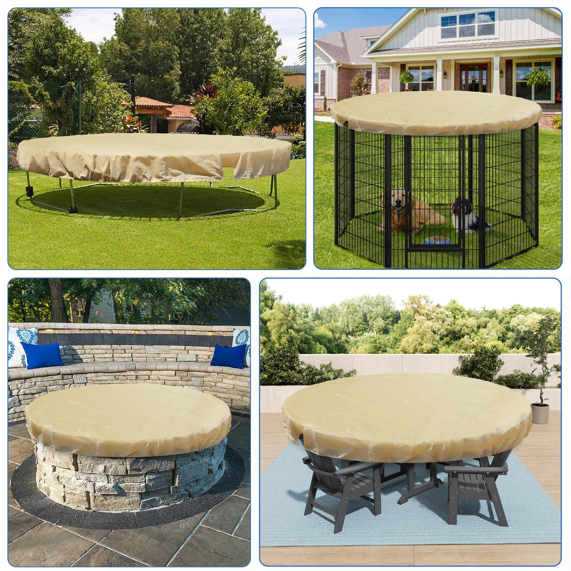 Funsicle Poolabdeckung 4,5m Rund - Verstellbarer Kordelzug Für Oberirdische Pools