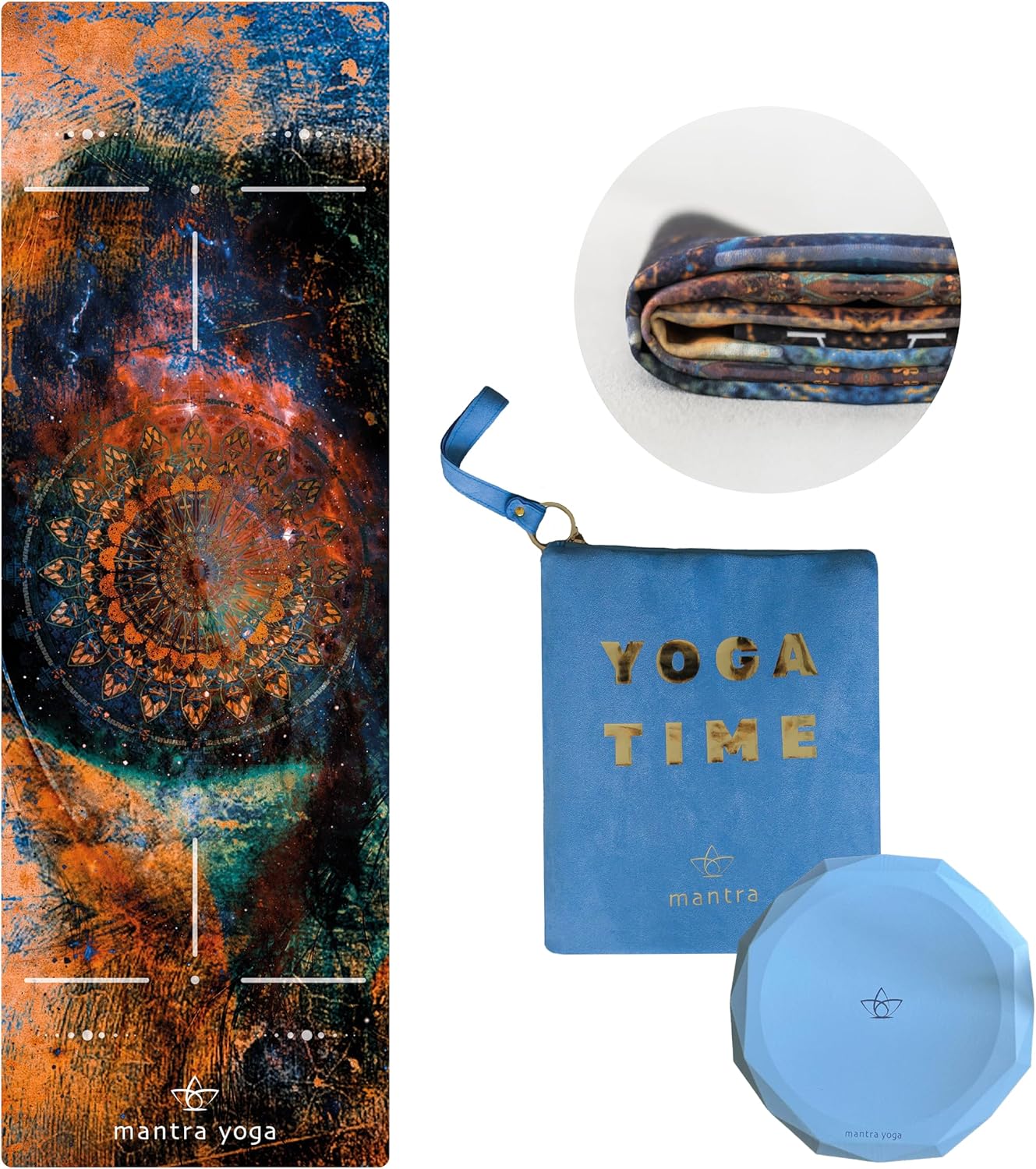 Mantra Yoga Travel PRO 1.5mm – Foldable Fitness & Exercise Mat with Bag | Lightweight, Compact & Eco-Friendly | Non-Slip & Washable | For All Types of Yoga | 72″ L x 24″ W | 2.6 lbs